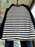 佐丹奴長(cháng)袖t恤女純棉撞色條紋寬松牛角袖圓領(lǐng)上衣女13323862 曬單實(shí)拍圖