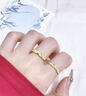 中國黃金（CHINA GOLD）黃金車(chē)花滿(mǎn)天星戒指女款素圈足金指環(huán)情侶戒指生日禮物送女友愛(ài)人 車(chē)花滿(mǎn)天星戒指約1.55g【國金禮盒】 曬單實(shí)拍圖