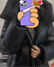 艾萊依宋佳同款鵝絨服男女情侶同款高充加厚連帽保暖新年外套 炭黑L 曬單實(shí)拍圖