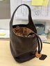 裘真復古遇花籃包手提斜挎牛皮包通勤休閑大容量菜籃子包 咖啡色 預售15天 曬單實(shí)拍圖