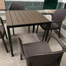 御藤美家（ROYAL RATTAN）戶(hù)外桌椅庭院花園仿藤椅防水防潮室外休閑露臺塑木桌椅 套裝 4+1【80CM條紋方桌】 曬單實(shí)拍圖