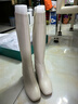 蹀愫小奶皮24冬新款簡(jiǎn)約顯瘦時(shí)尚百搭職場(chǎng)通勤真皮粗跟長(cháng)靴TA54706-12 米白色羊皮革 36 230mm 曬單實(shí)拍圖
