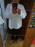 皮爾卡丹（pierre cardin）全棉長(cháng)袖T恤女2024新款春秋翻領(lǐng)上衣純棉POLO衫運動(dòng)休閑寬松體恤 FL-10 白色 純棉 3XL 【141-150斤】 曬單實(shí)拍圖