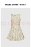 UR秋季新款女魅力蝴蝶結波點(diǎn)收腰超短款連衣裙UWG750244 米白印花 M 曬單實(shí)拍圖
