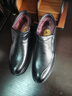 老爺車(chē)（WECKER）棉鞋男冬季新品短靴男羊皮毛一體棉皮鞋男牛皮戶(hù)外防滑雪地靴男 LYCM7063黑色 42 曬單實(shí)拍圖