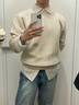 優(yōu)衣庫合作款/男裝女裝牛津紡寬松條紋襯衫/長(cháng)袖襯衣25秋冬480802 31 米色 S /165/84A 曬單實(shí)拍圖