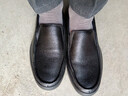 男士秋季商務(wù)休閑皮鞋大碼小碼真皮男鞋透氣軟皮軟底一腳蹬爸爸鞋 黑色套腳 40 (250mm) 曬單實(shí)拍圖