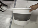 夕紀折疊泡腳桶冬天便攜式過(guò)小腿保溫秋冬家用泡腳盆宿舍洗腳盆足浴桶 保溫灰白色【可折疊凸點(diǎn)按摩】 曬單實(shí)拍圖