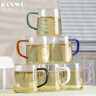 半物生活玻璃杯茶杯高硼硅玻璃水杯帶把綠茶杯耐高溫耐熱加厚杯子套裝家用 曬單實(shí)拍圖