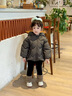 班喜迪兒童羽絨服冬裝2025新款冬季男女童上衣寶寶白鴨絨連帽外套小童裝 黑灰 80 充絨量：62g 曬單實(shí)拍圖