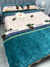 雅鹿秋冬雙面牛奶絨四件套加絨加厚床單被套珊瑚絨法蘭絨床裙床上用品 荷塘月色【一觸即暖 鎖溫蓄熱】 1.8m 床單款 四件套-被套200x230cm 曬單實(shí)拍圖