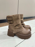 卓詩(shī)尼厚底馬丁靴女款2025新款秋冬棕色美拉德短靴子褲管靴騎士靴 黃棕 【四季可穿】 37 曬單實(shí)拍圖