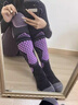 GOLOVEJOY高樂(lè )捷羊毛襪女冬季保暖防寒壓縮瑜伽襪戶(hù)外運動(dòng)滑雪襪子男黑紫M 曬單實(shí)拍圖