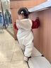 G.DUCKKIDS嬰兒連體衣2025春裝新款韓版男女寶寶拼色長(cháng)袖連帽爬服外出沖鋒衣 紅色 90cm 90 曬單實(shí)拍圖