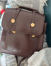 天丂雙肩包女士小巧美式復古2024春夏新款簡(jiǎn)約文藝百搭輕便英倫通勤 韓版簡(jiǎn)約雙肩包【 咖色】 曬單實(shí)拍圖