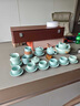 天青汝窯功夫茶具套裝陶瓷冰裂泡茶壺可開(kāi)片家用客廳輕奢禮品整套 汝窯26頭【天青-祥龍西施+杯墊】 曬單實(shí)拍圖