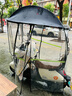 浪漫西施電動(dòng)摩托車(chē)雨棚新款電瓶車(chē)雨蓬電動(dòng)三輪車(chē)擋風(fēng)防曬遮陽(yáng)傘全封閉 快拆支架【全封閉+升降窗】灰貓 有后視鏡選擇 曬單實(shí)拍圖
