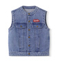 英氏【商場(chǎng)同款】?jì)和R甲春夏純棉無(wú)袖背心外套百搭男童牛仔馬夾 復古藍 120 cm 曬單實(shí)拍圖