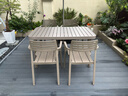 藤朝家具（Teng chao jia ju）戶(hù)外桌椅奶茶店簡(jiǎn)約露臺鋁合金庭院露天外擺室外休閑長(cháng)桌餐桌 4+1【130CM鋁合金條紋長(cháng)桌】 曬單實(shí)拍圖