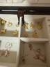 周大生莫奈黃金吊墜女玫瑰星辰硬金玫瑰花琺瑯吊墜熒光0.75g 曬單實(shí)拍圖