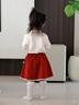 幼歌（YOUGE）嬰幼兒秋季新款親膚柔軟復古半身裙A字裙擺寬松舒適短裙 紅色 100 cm （建議身高90-100） 曬單實(shí)拍圖