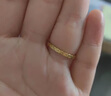 潮宏基御范碎碎冰足金5G黃金戒指女素圈細版生日禮物計價(jià) 14號 約2.2g 曬單實(shí)拍圖