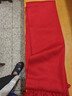 鄂爾多斯1980秋冬山羊絨保暖流蘇羊絨水紋圍巾180cm*30cm 紅-25 均碼 曬單實(shí)拍圖