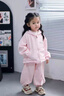 FIDQIOG國際品牌女童春秋套裝2025新款兔耳洋派兒童秋裝厚棉衛(wèi)褲T 粉紅色 100 曬單實(shí)拍圖
