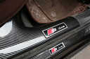 HAPOWER26款奧迪A3/A4/A5L/A6/A7L門(mén)檻條迎賓踏板保護條車(chē)內裝飾用品配件 19-26款奧迪A6L【ABS碳纖紋門(mén)檻條】 全新升級加寬加厚【內置+外置】8片套裝 曬單實(shí)拍圖