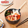 京東京造 小奶鍋煮面湯鍋 麥飯石色不粘鍋雪平鍋蒸煮輔食鍋 帶蓋20cm 曬單實(shí)拍圖