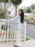 LZJV麻花毛衣女奶藍色慵懶風(fēng)秋冬2025新款加厚高級感內搭套頭針織上衣 水藍色XL 115-125斤 曬單實(shí)拍圖