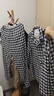 無(wú)印良品（MUJI）[自營(yíng)限定款]男士無(wú)側(cè)縫 雙層紗織睡衣 軟棉棉內(nèi)衣 藏青色格紋 M 曬單實(shí)拍圖