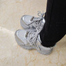 星期六老爹鞋女厚底2025新款秋季透氣網(wǎng)面運動(dòng)休閑鞋子增高鞋潮流運動(dòng)鞋 銀色 37 (235mm) 標準碼 曬單實(shí)拍圖