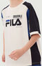 FILA【涼感】斐樂(lè )兒童童裝上衣2025年秋季新款男大童純棉短袖T恤 云菇白-WT 150 曬單實(shí)拍圖