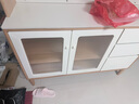 源氏木語(yǔ)實(shí)木巖板餐邊柜餐廳奶油風(fēng)置物柜廚房家用橡木櫥柜收納柜 (暖白)1.25米巖板餐邊柜+上架 曬單實(shí)拍圖