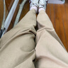 茵曼純棉休閑高腰闊腿褲2025秋女裝新款顯瘦寬松西裝褲 卡其色 26 曬單實(shí)拍圖