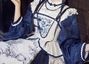 十三余小豆蔻兒[春歲清歌]國風(fēng)少女藍白撞色上衣吊帶連衣裙中華風(fēng) 上衣 現貨 S 曬單實(shí)拍圖