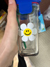 Glasslock&wigglewiggle聯(lián)名款卡通印花玻璃水杯家用手提新款杯子花朵380ml 曬單實(shí)拍圖