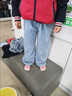 雙魚(yú)兔（SHUAGNYUTU）女童牛仔闊腿褲2025新款春秋洋氣兒童中大童寬松直筒春季薄款褲子 口袋蕾絲喇叭褲 120 【建議身高120cm左右】 曬單實(shí)拍圖