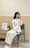 貓人純棉女士睡衣2025新款100全棉春秋季長(cháng)袖長(cháng)褲甜美寬松家居服套裝 黃條紋小狗 【100純棉柔軟舒適】 L 【158-165CM/100-120斤】 曬單實(shí)拍圖