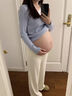婧麒孕婦褲子春秋季外穿2025新款孕期闊腿褲不勒肚子長(cháng)褲孕婦冬裝 杏色 春秋款【親膚面料 遮肉顯瘦】 L (建議110-130斤) 曬單實(shí)拍圖