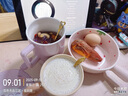 草莓陶瓷碗勺家用高顏值米飯碗少女心甜品碗釉下彩餐具套裝 【1個(gè)裝】淺粉草莓手柄碗 曬單實(shí)拍圖