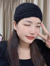 恒源祥毛線(xiàn)發(fā)帶帽針織帽女寬邊頭巾頭飾秋冬護耳頭套遮白發(fā)頭箍保暖發(fā)帶 毛絨款 黑色 曬單實(shí)拍圖