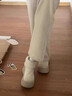 COSMICKISS加絨短靴女增高加厚棉鞋子秋冬季保暖防滑厚底雪地靴百搭棉鞋子 米白色【37碼】 曬單實(shí)拍圖