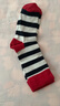 Happy Socks秋冬款襪子女男襪薄荷曼波彩虹白色棉襪中筒襪 彩紅條紋 1雙 M 36-40 曬單實(shí)拍圖