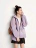 森馬（Semir）外套女仿羊羔毛搖粒絨雙面穿寬松撞色2025冬連帽夾克109725108025 曬單實(shí)拍圖