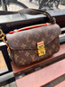 香港正品2026新款女包老花mini郵差包中古包真皮斜挎包手提通勤包 咖啡色小號 曬單實(shí)拍圖