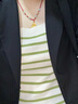 茵曼條紋方領(lǐng)針織吊帶小背心2026夏季女裝新款短款修身上衣 白綠條 XL 曬單實(shí)拍圖