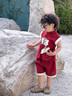 G.DUCKKIDS小黃鴨周歲禮服男寶寶抓周衣服女漢服百日宴百天滿(mǎn)月嬰兒套裝夏季 紅色+香囊 90 建議1~2歲【 80-90cm】cm 曬單實(shí)拍圖