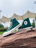 匡威（Converse）官方 1970S巴恩風穿搭運動帆布鞋叢林綠綠色168508C 綠/168508C 40 曬單實拍圖